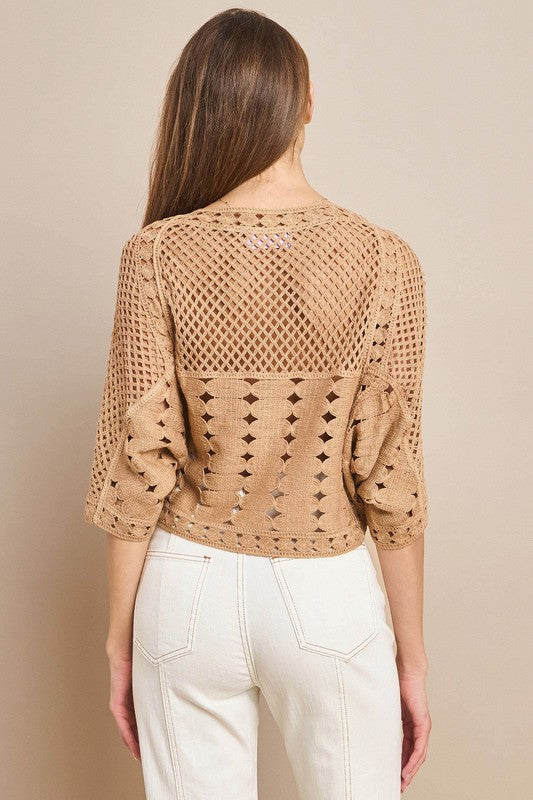 Kelly Crochet Knit Top