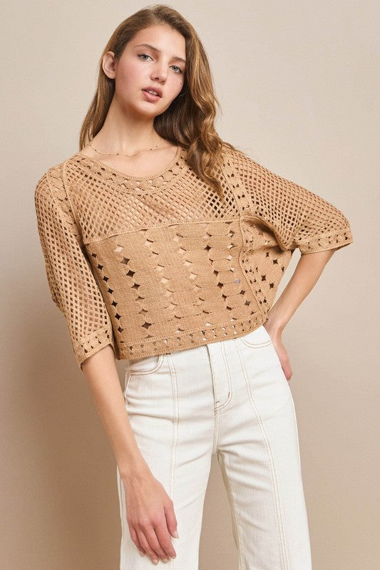 Kelly Crochet Knit Top