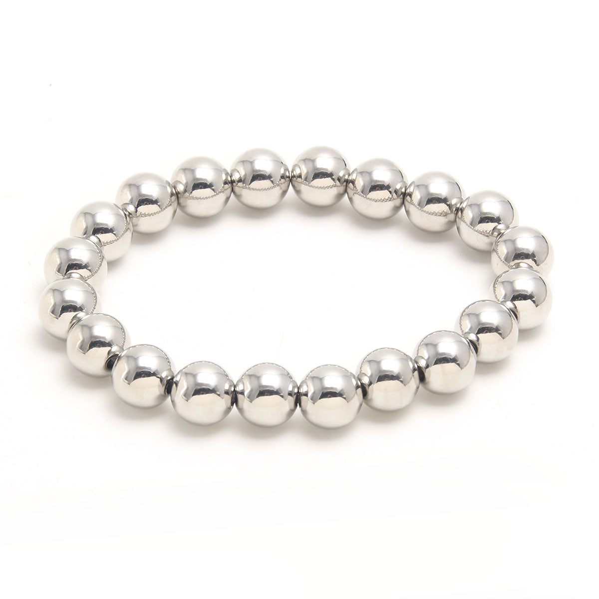 Set of 6 Retro Round Bracelets - Silver
