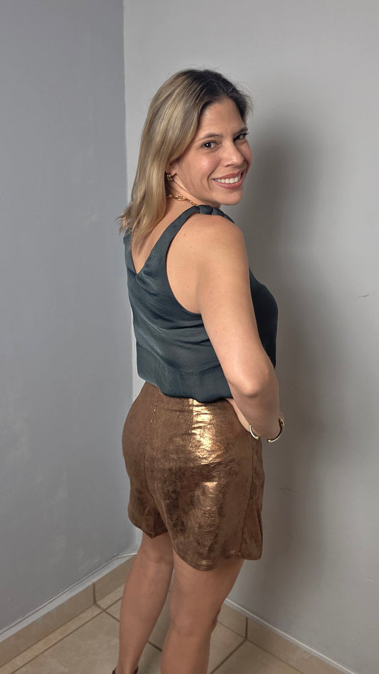 Gina Faux Leather Skort