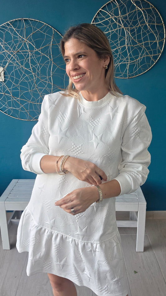 Star Textured Mini Dress