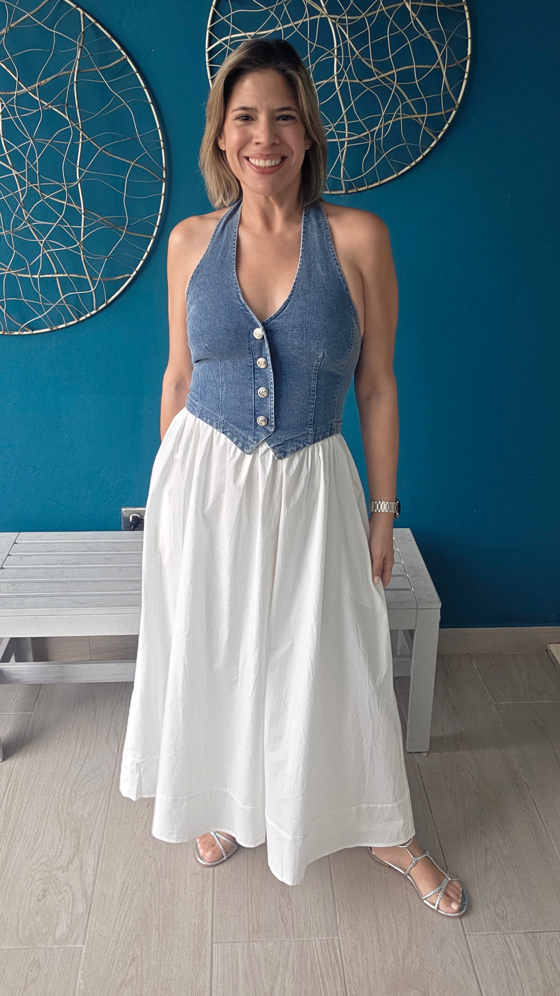 Simply Perfect Denim Midi Dress Medium