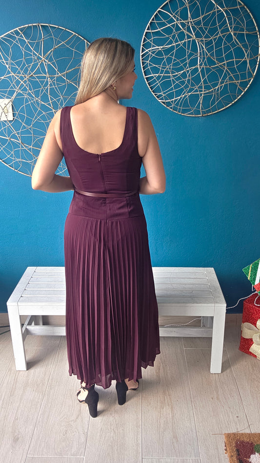 Pleated Midi Dress
