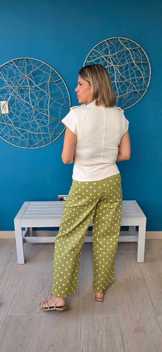Sofia Polka Dot Olive Pants