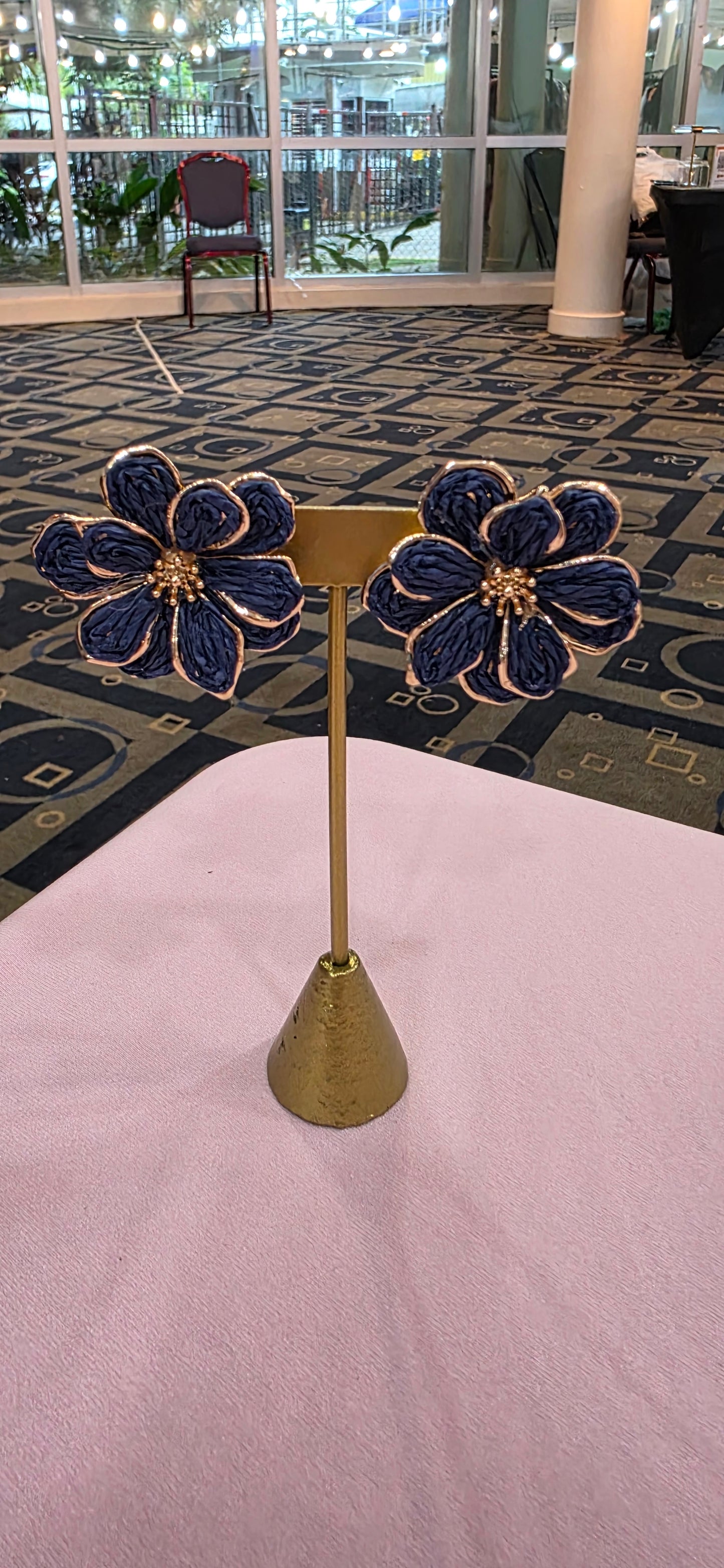 Blue flower earrings