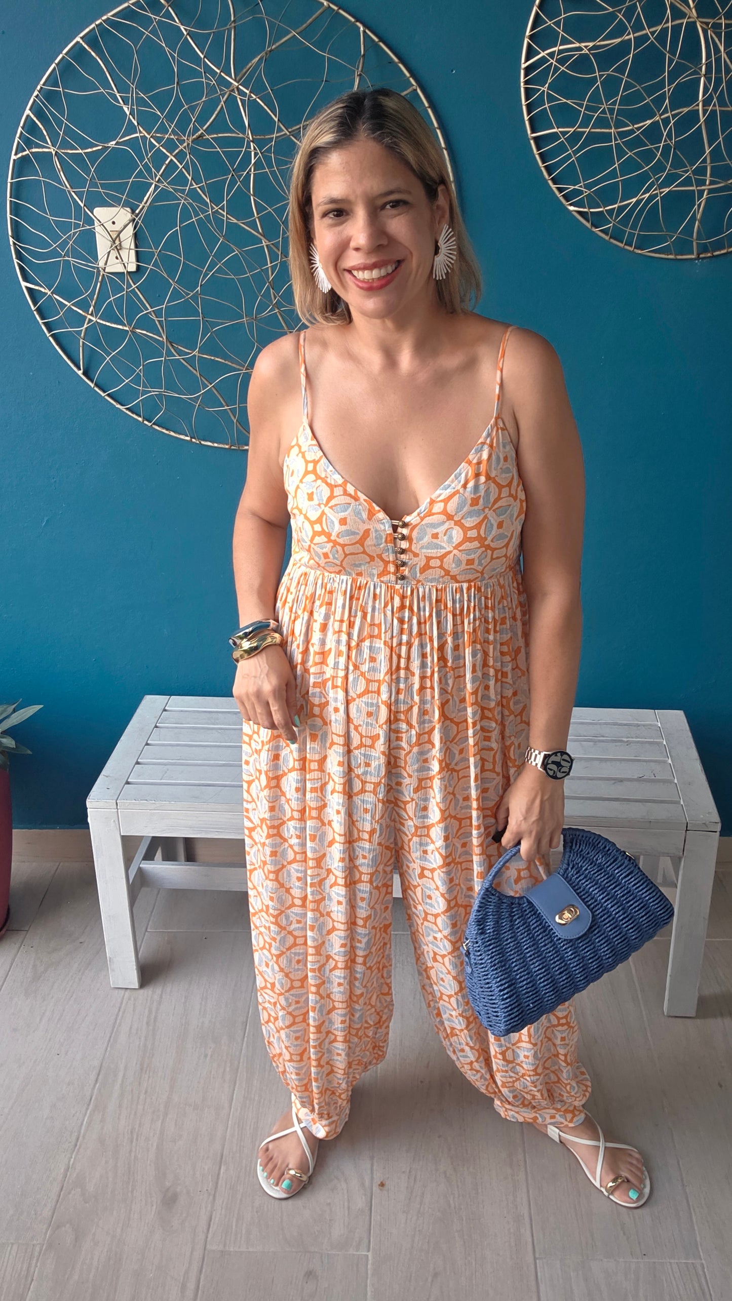 Boho Tangerine Jumpsuit