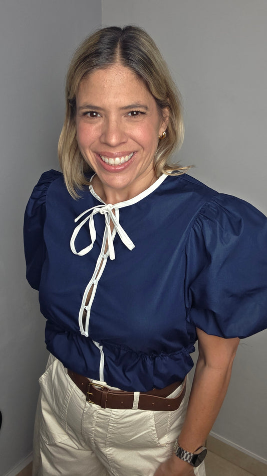 Peplum Puff Sleeves Top