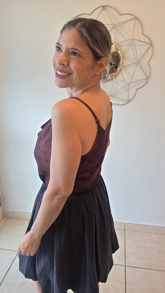 Cami Polka Dots Satin Top