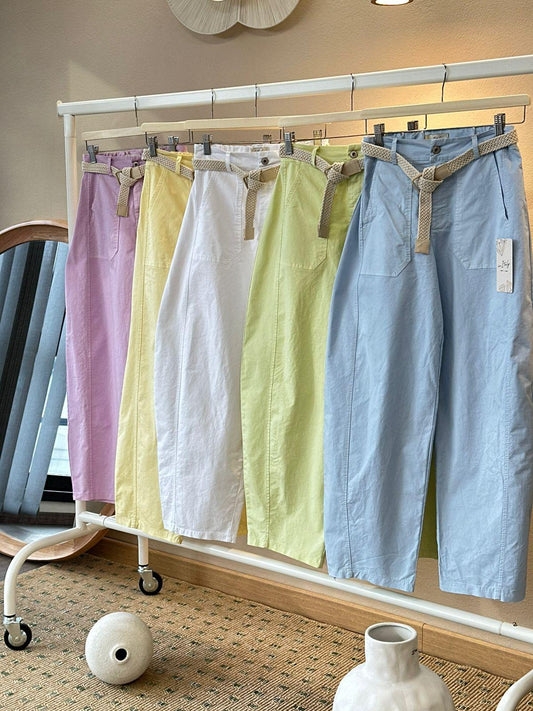 Pastel Gabardine Barrel Pants (pre order: available aprox. APRIL 24)