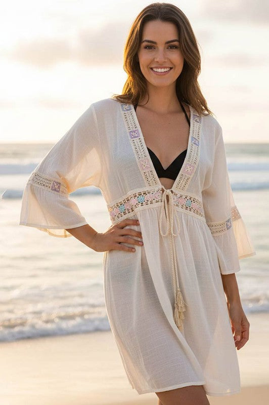 Boho Embroidered Cover Up