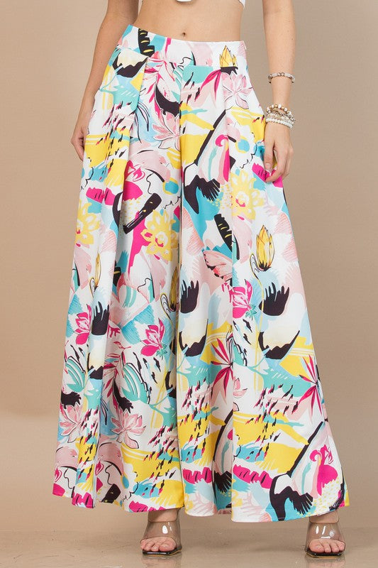 Tropical Wide Leg Palazzo