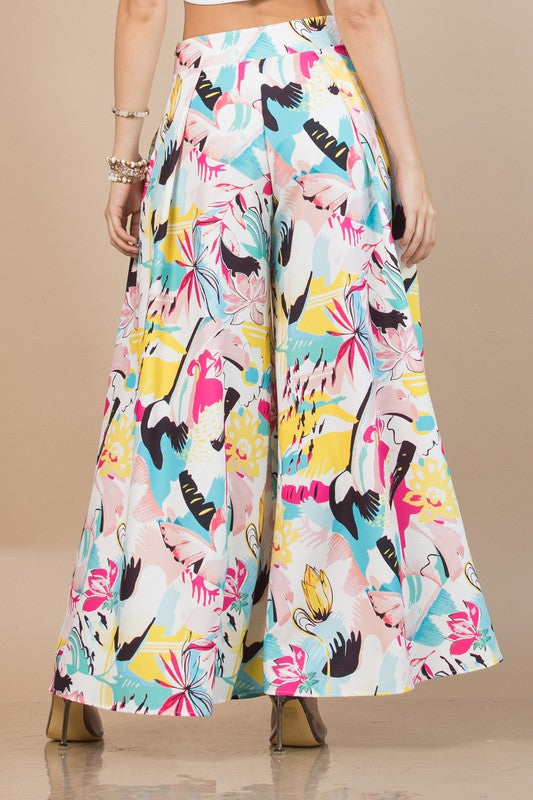 Tropical Wide Leg Palazzo