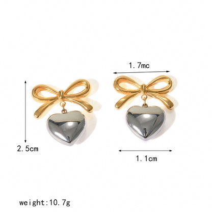 Heart & Bow Earrings