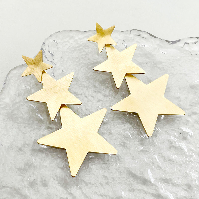 Stars Drop Earrings - Gold