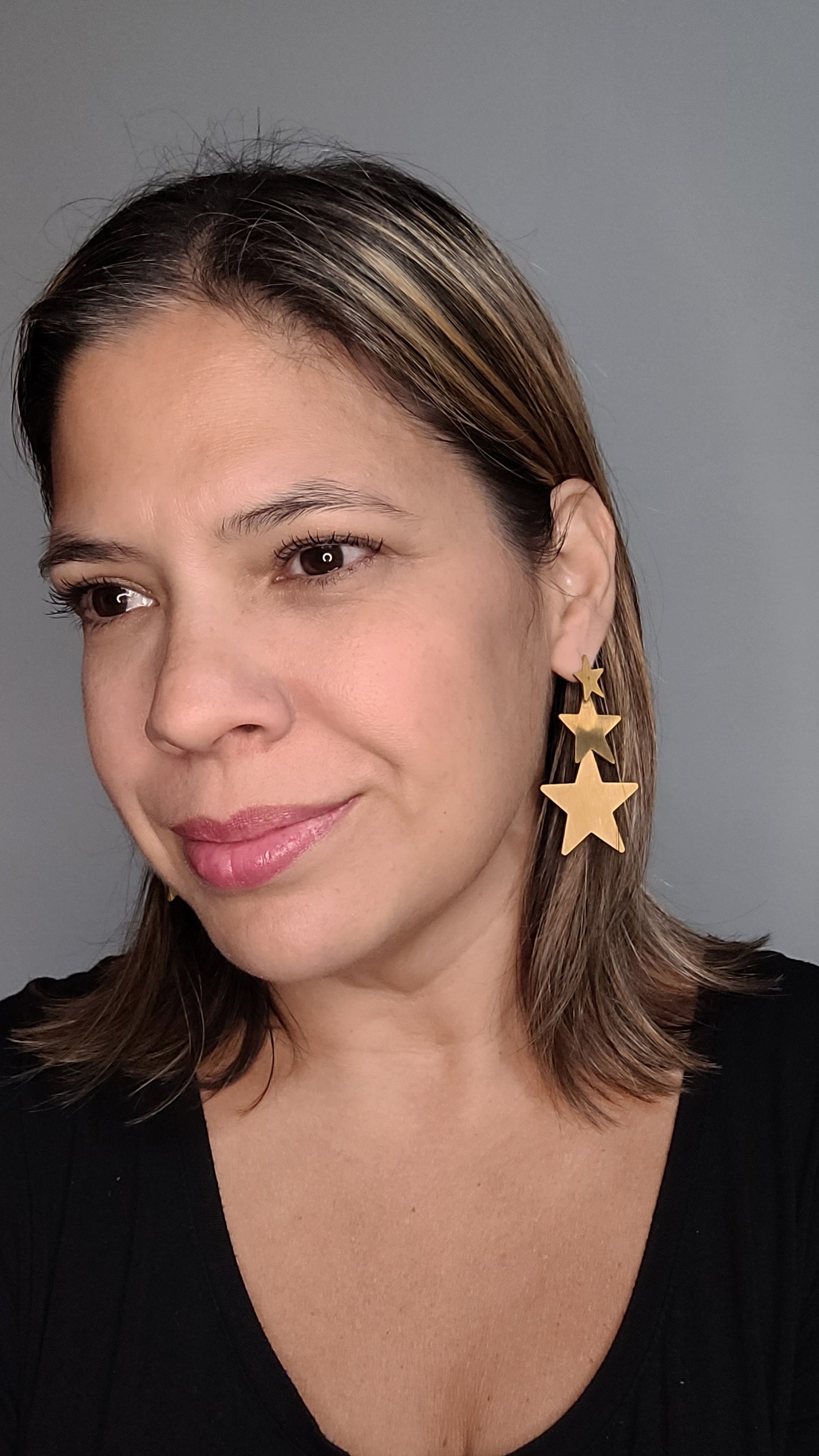 Stars Drop Earrings - Gold