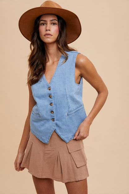 Karina Denim Vest - Runs Large