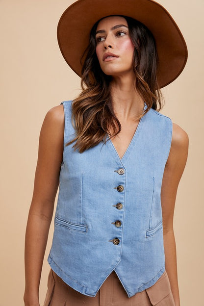 Karina Denim Vest - Runs Large