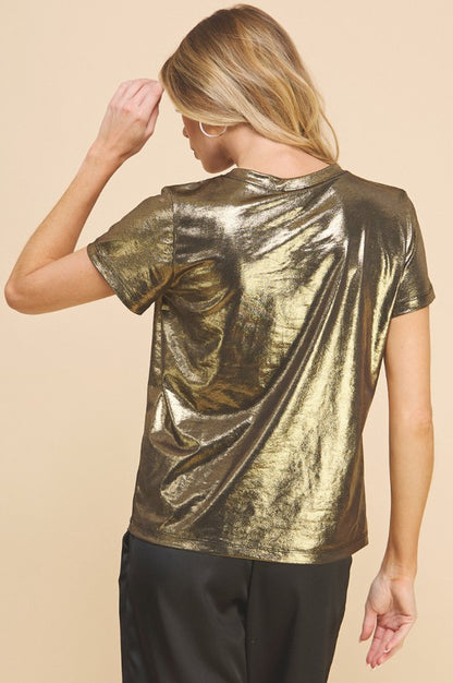 Rina Gold Metallic Top