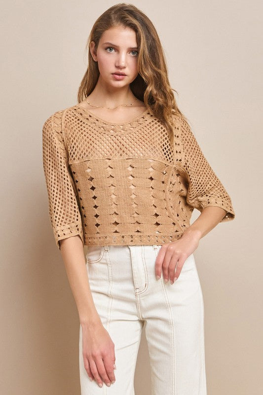 Kelly Crochet Knit Top