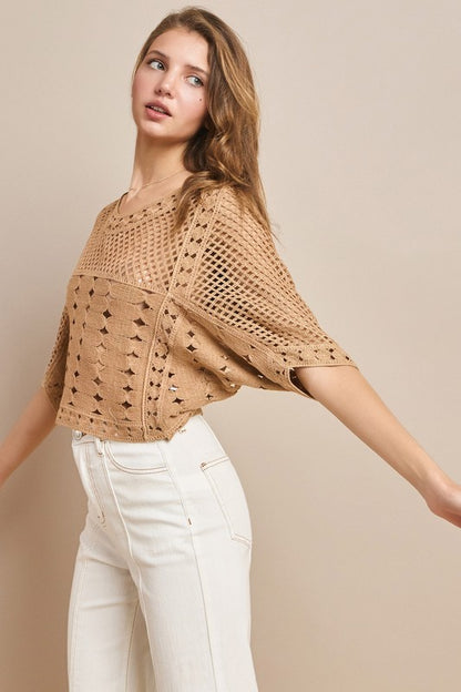 Kelly Crochet Knit Top