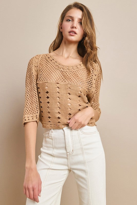Kelly Crochet Knit Top