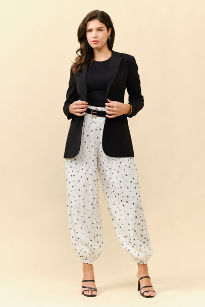 Ivory/Black Polka Dots Aladdin Pants