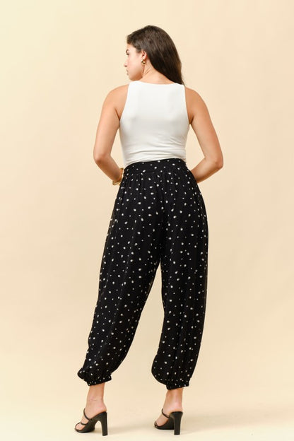 Black/Ivory Polka Dots Aladdin Pants