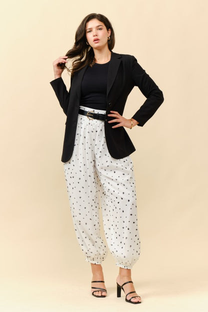 Ivory/Black Polka Dots Aladdin Pants