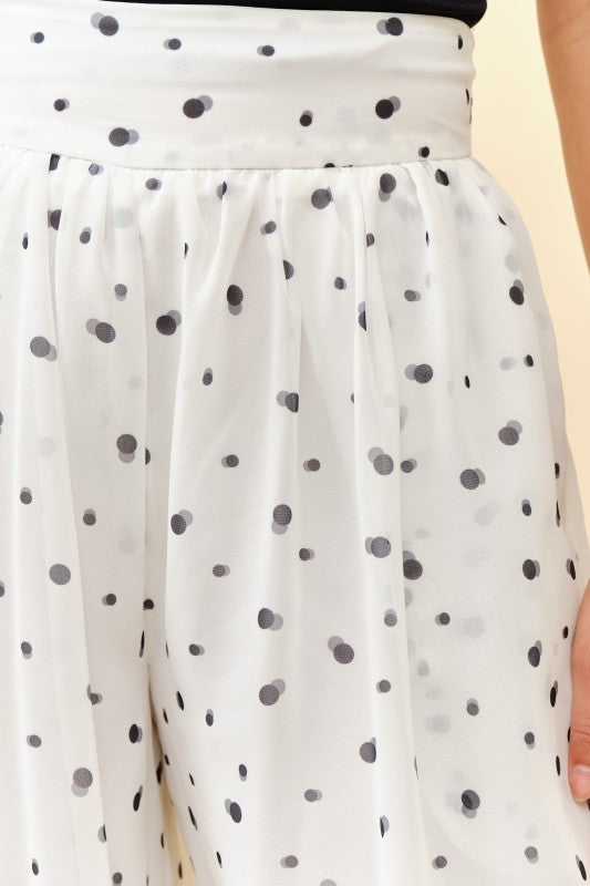 Ivory/Black Polka Dots Aladdin Pants