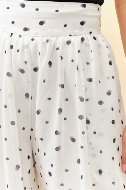 Ivory/Black Polka Dots Aladdin Pants