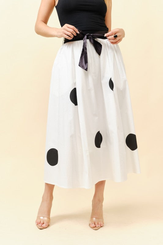 Polka Dot Midi Skirt