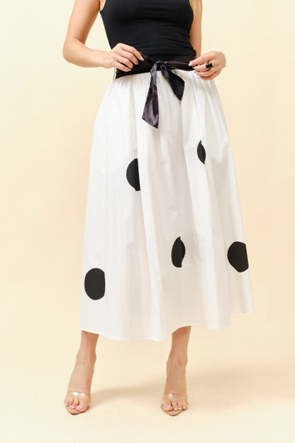 Polka Dot Midi Skirt