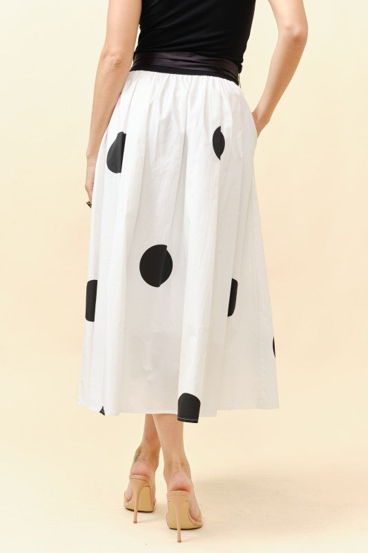 Polka Dot Midi Skirt