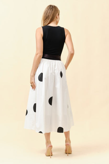 Polka Dot Midi Skirt