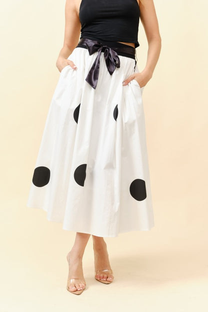 Polka Dot Midi Skirt