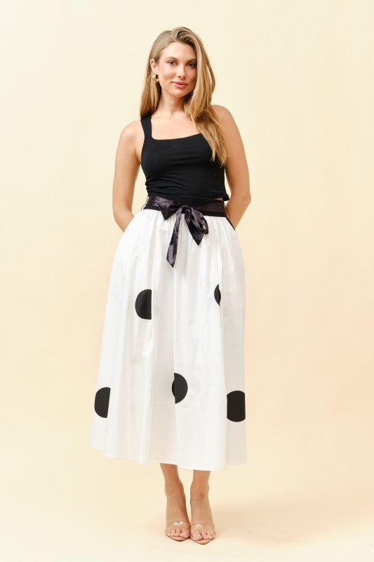 Polka Dot Midi Skirt
