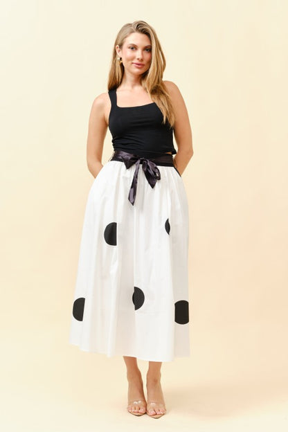 Polka Dot Midi Skirt