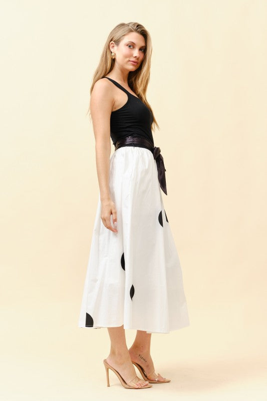 Polka Dot Midi Skirt