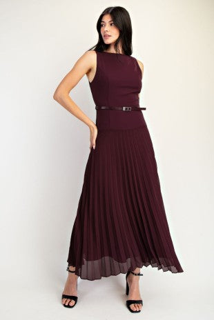Pleated Midi Dress