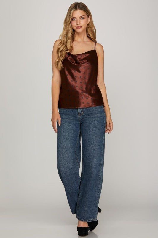 Cami Polka Dots Satin Top