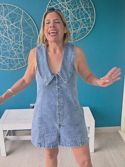 Elaine Denim Romper