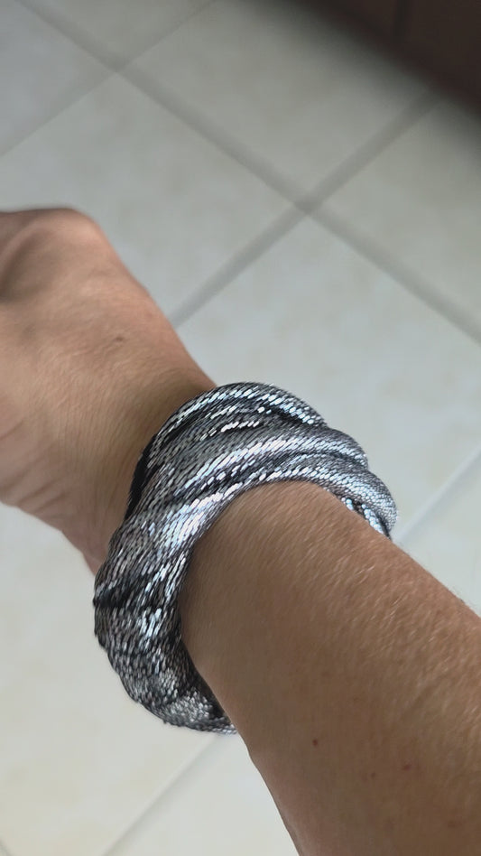 Handcrafted Layered Bracelet -  silver