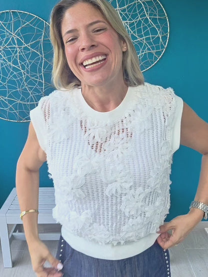 Rosette Crochet Top