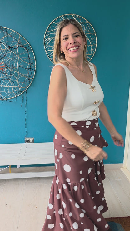Chocolate Polka Dots Skirt/Dress