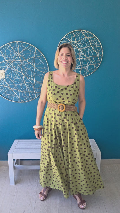 Polka Dots Belted Dress