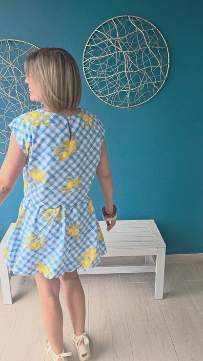 Gingham Lemons Skort Set