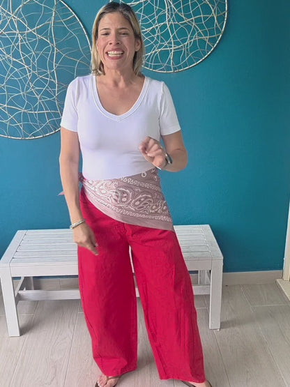 Barrel Pants with Scarf