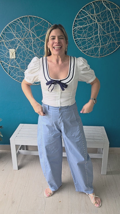 Pre Order - Studs Barrel Pants (Available Feb. 16-27)