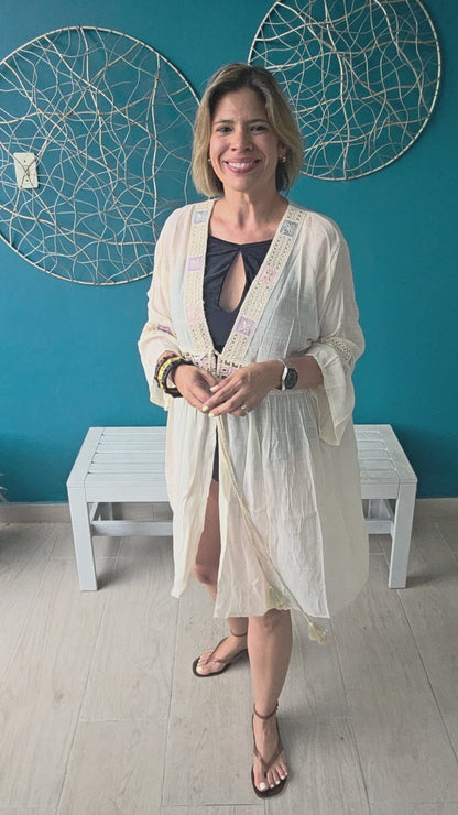 Boho Embroidered Cover Up