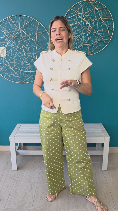Sofia Polka Dot Olive Pants